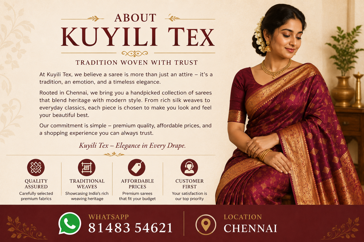 Inside Kuyili Tex saree store